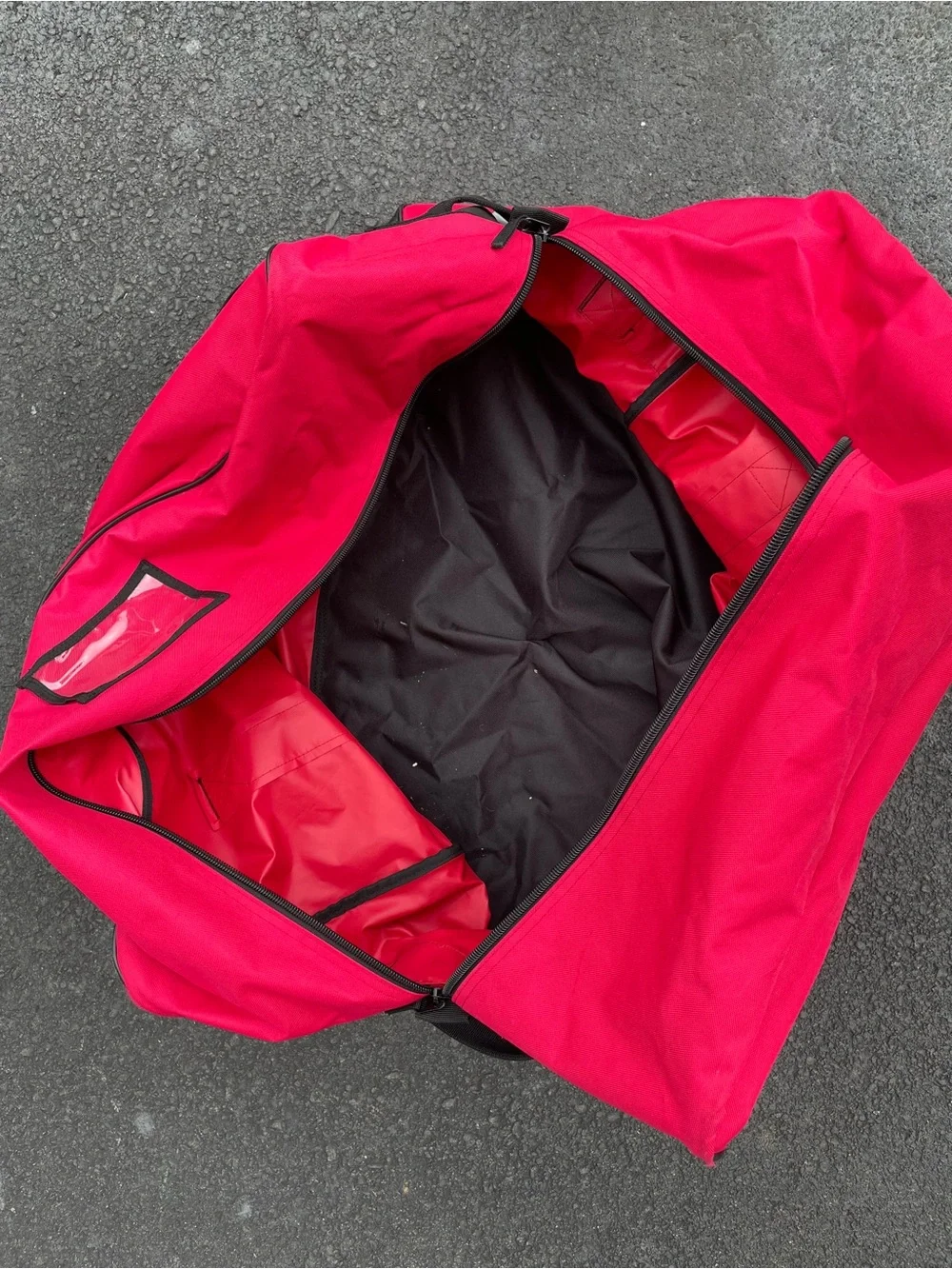 Bauer Red and Black Nylon Hockey Bag